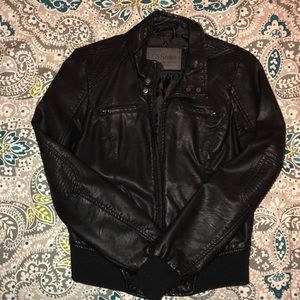 Black leather jacket